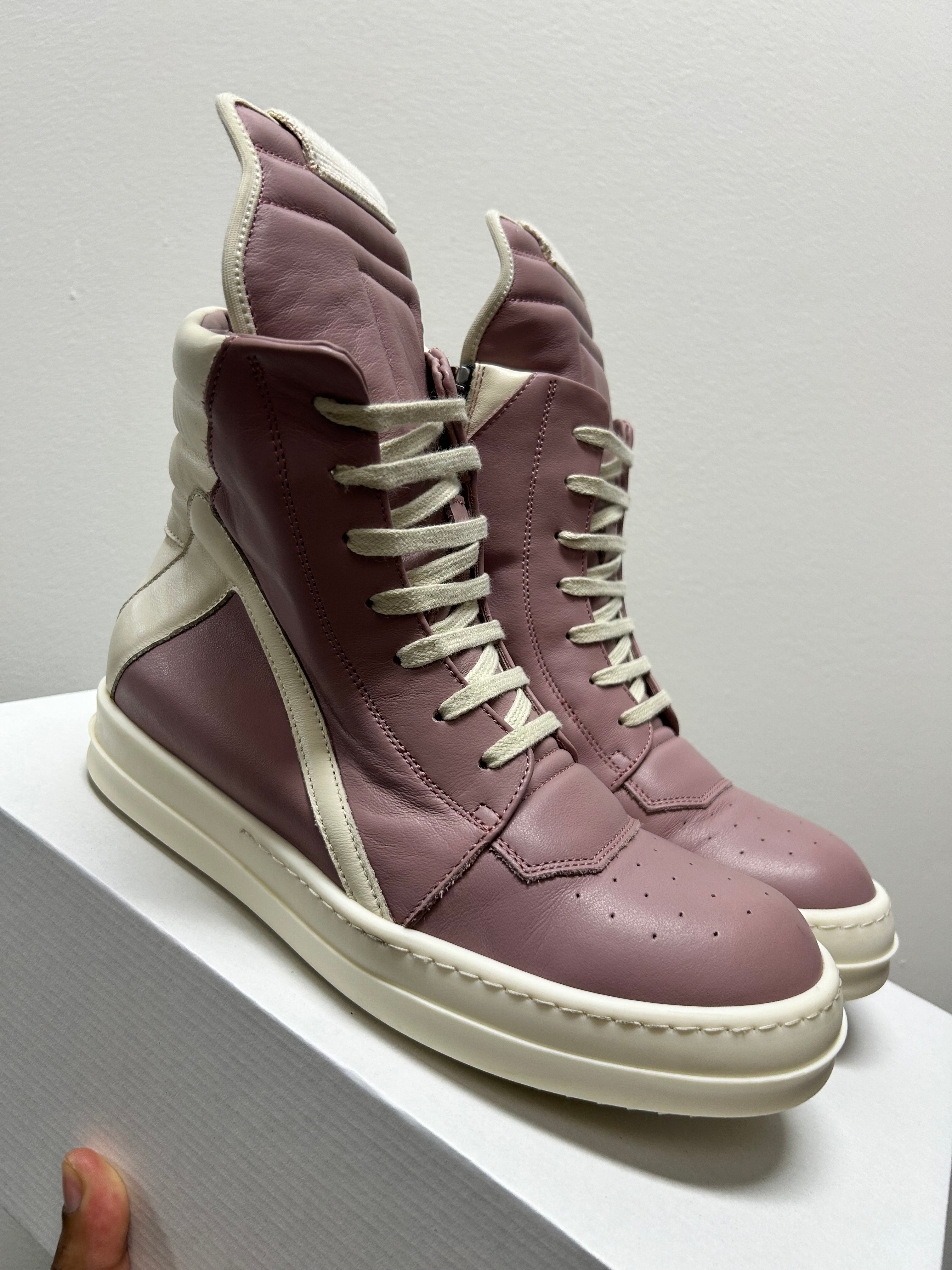 RICK OWENS GEOBASKET DUSTY PINK