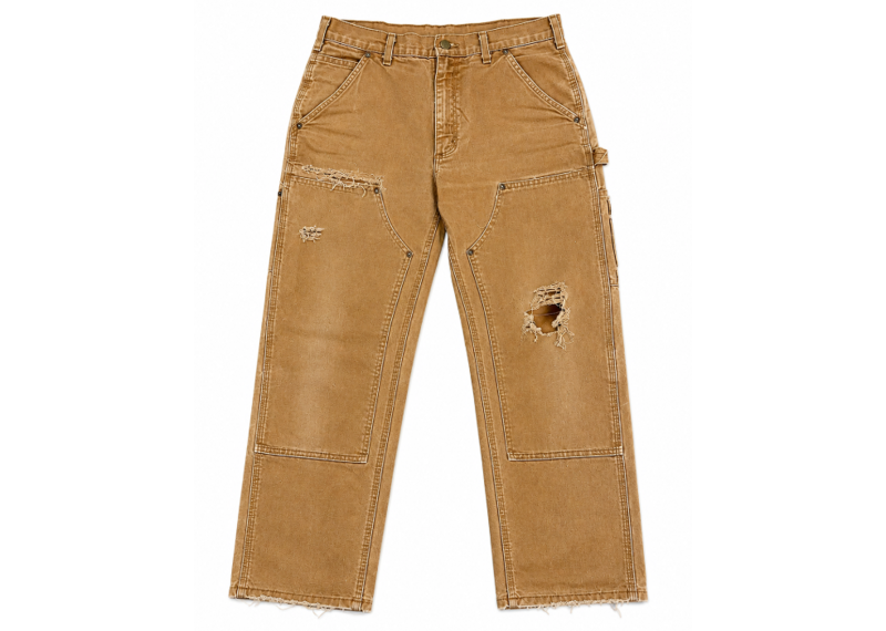 Carhartt Double Knee Brown Distressed Jeans