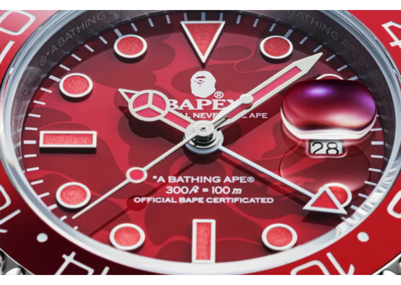 BAPE Type 2 BAPEX Color Camo Watch Red