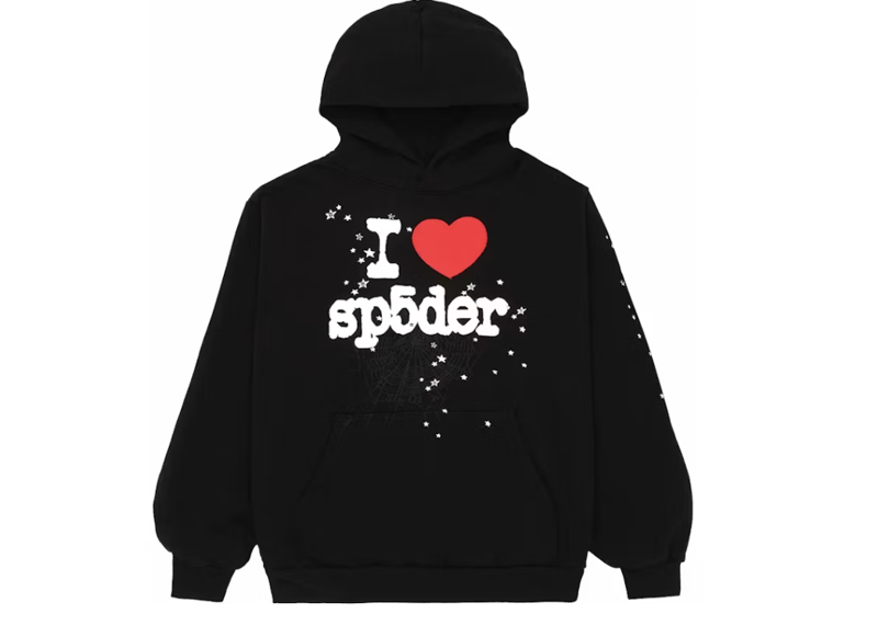Sp5der I Heart SP5 Souvenir Hoodie Black