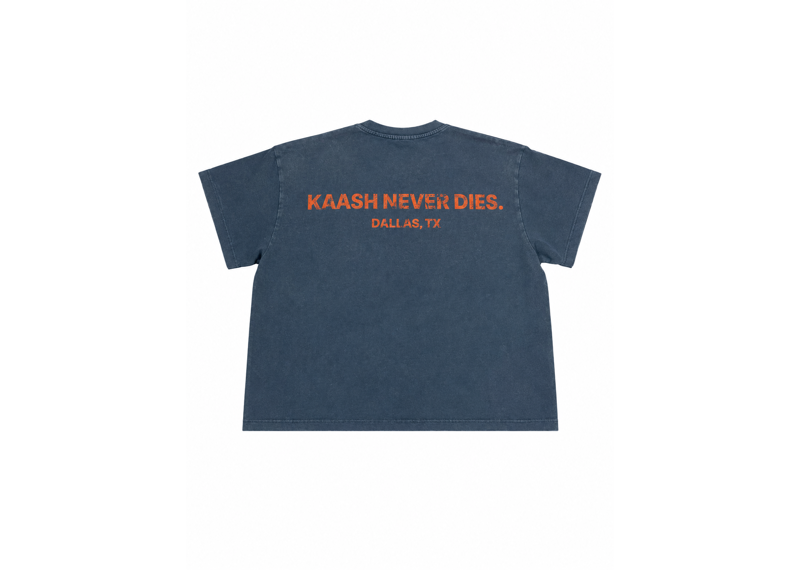 FOREVA KAASH NEVER DIES NAVY WASHED TEE