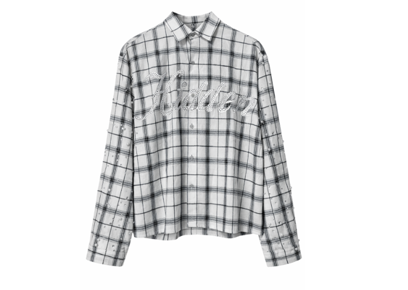 HIDDEN BELIEFS RHINESTONE FLANNEL WHITE