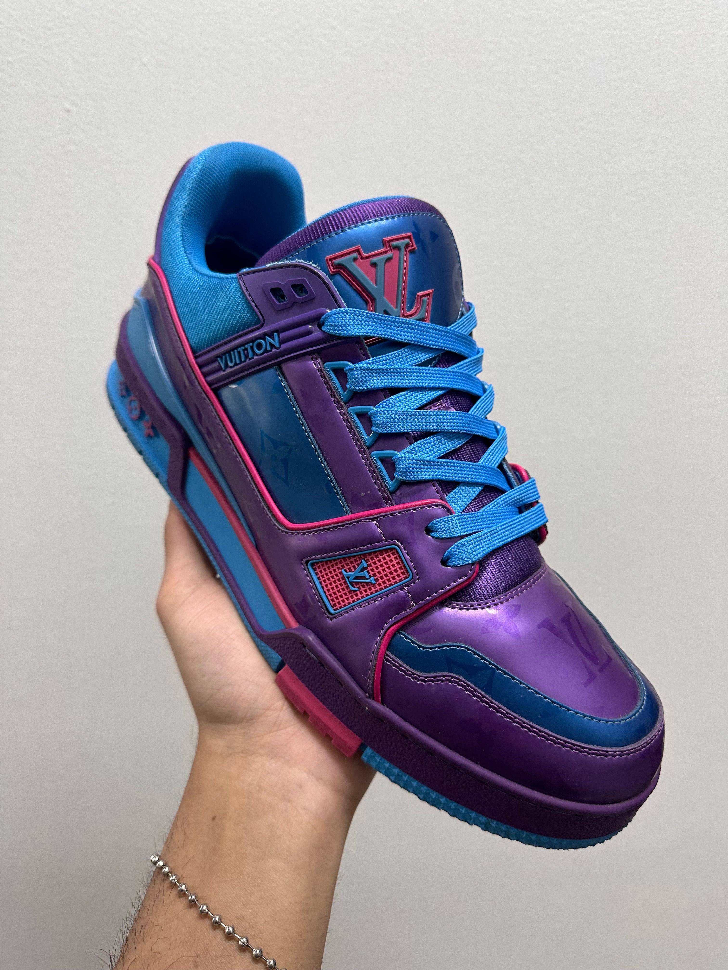 Louis Vuitton Trainer Purple Teal Metallic