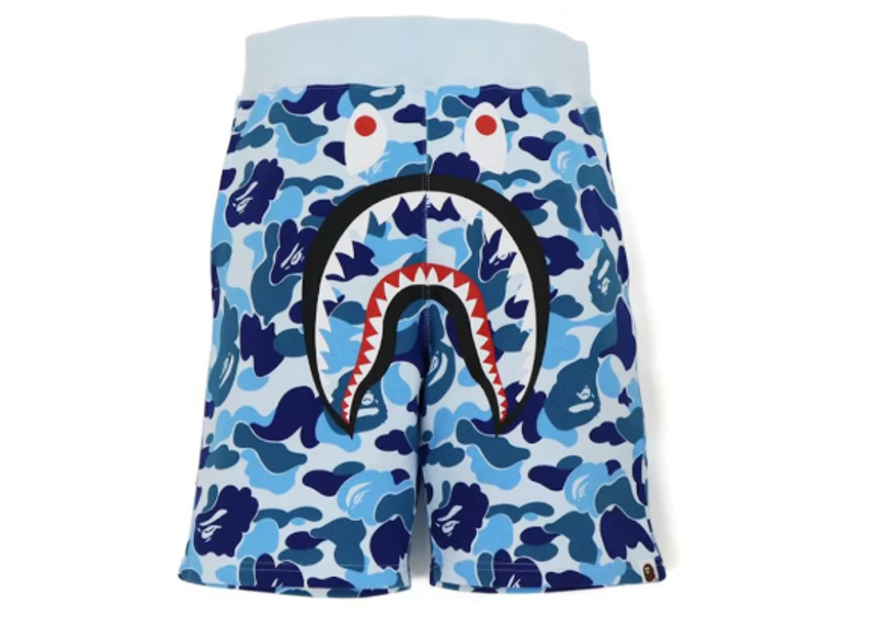 BAPE Big ABC Camo Shark Sweat Shorts Blue