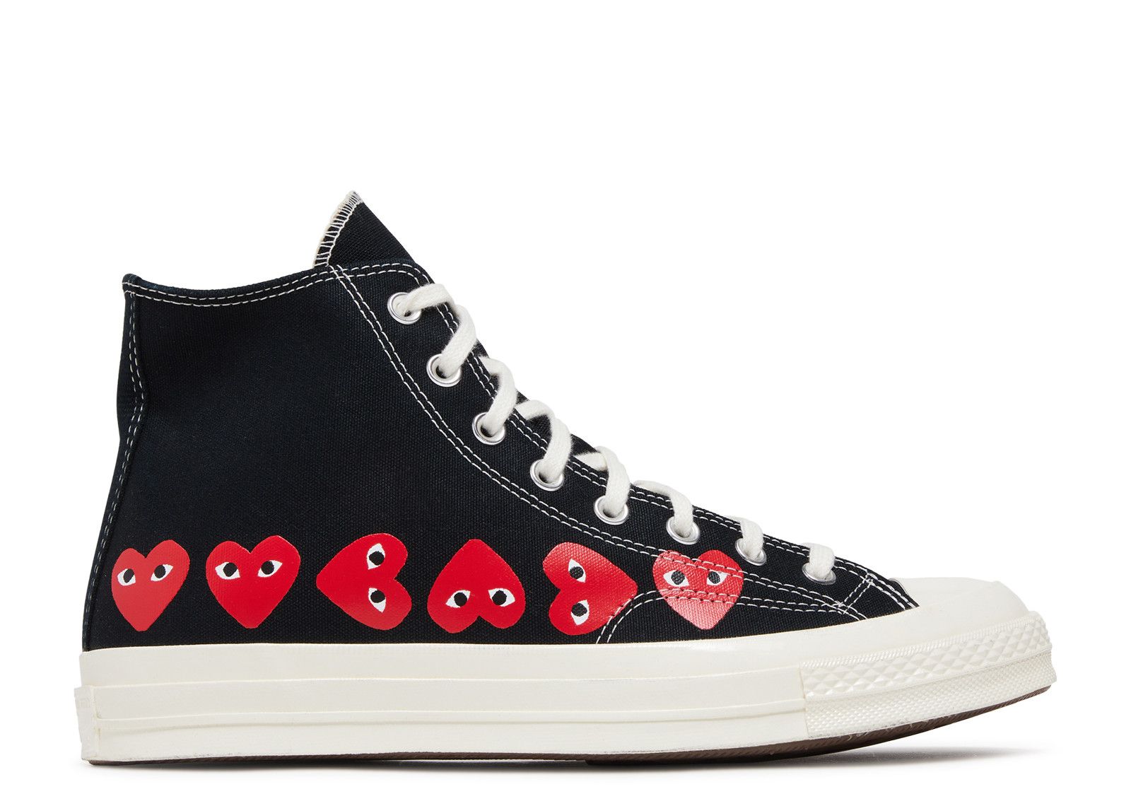 Comme des Garcons PLAY x Chuck 70 High Multi Heart - Black