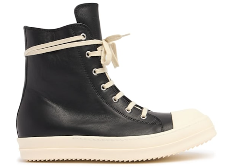Rick Owens Calf Leather Cap Toe High-Top Sneakers