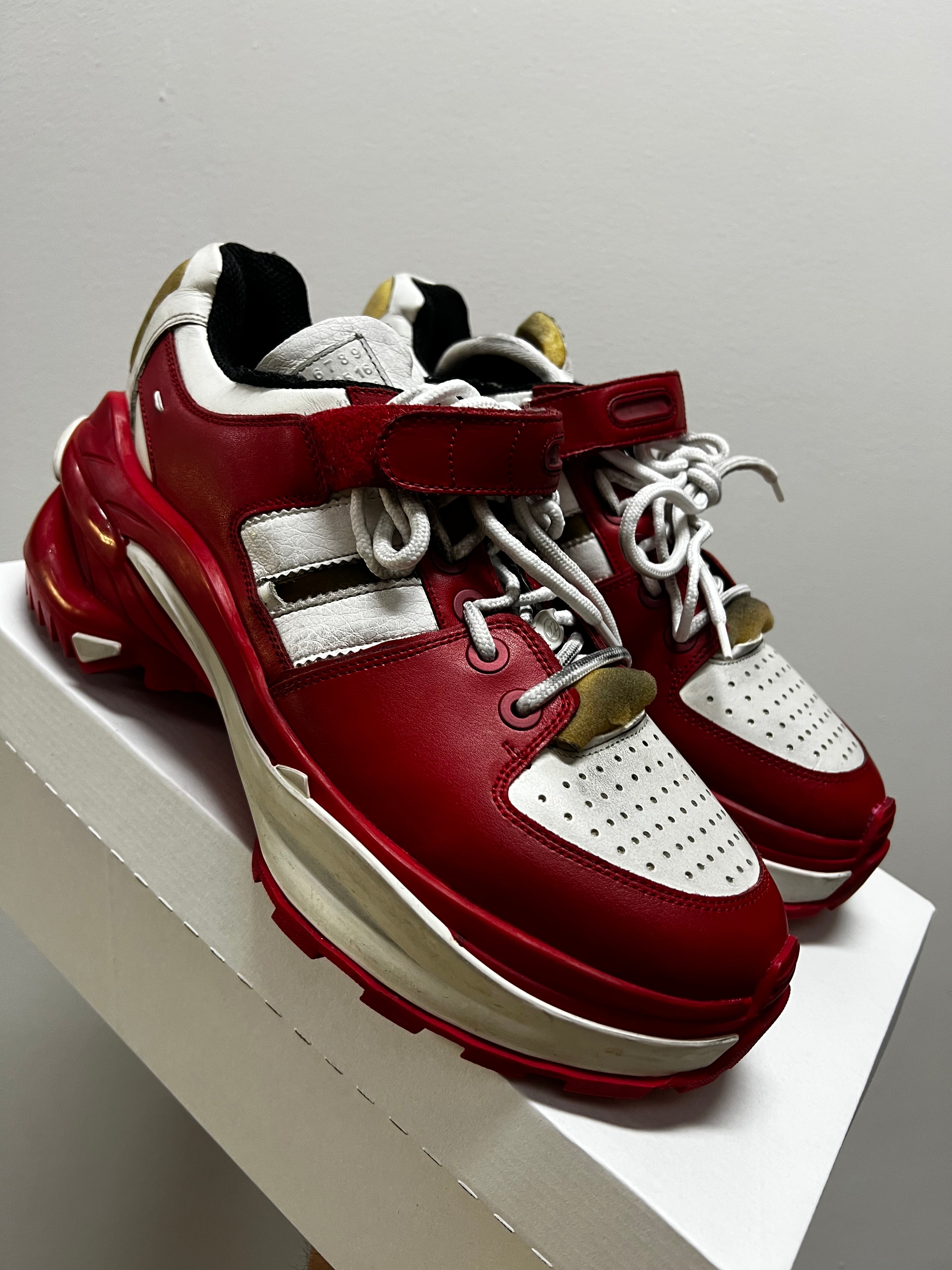 Maison Margiela Leather Trainers Red