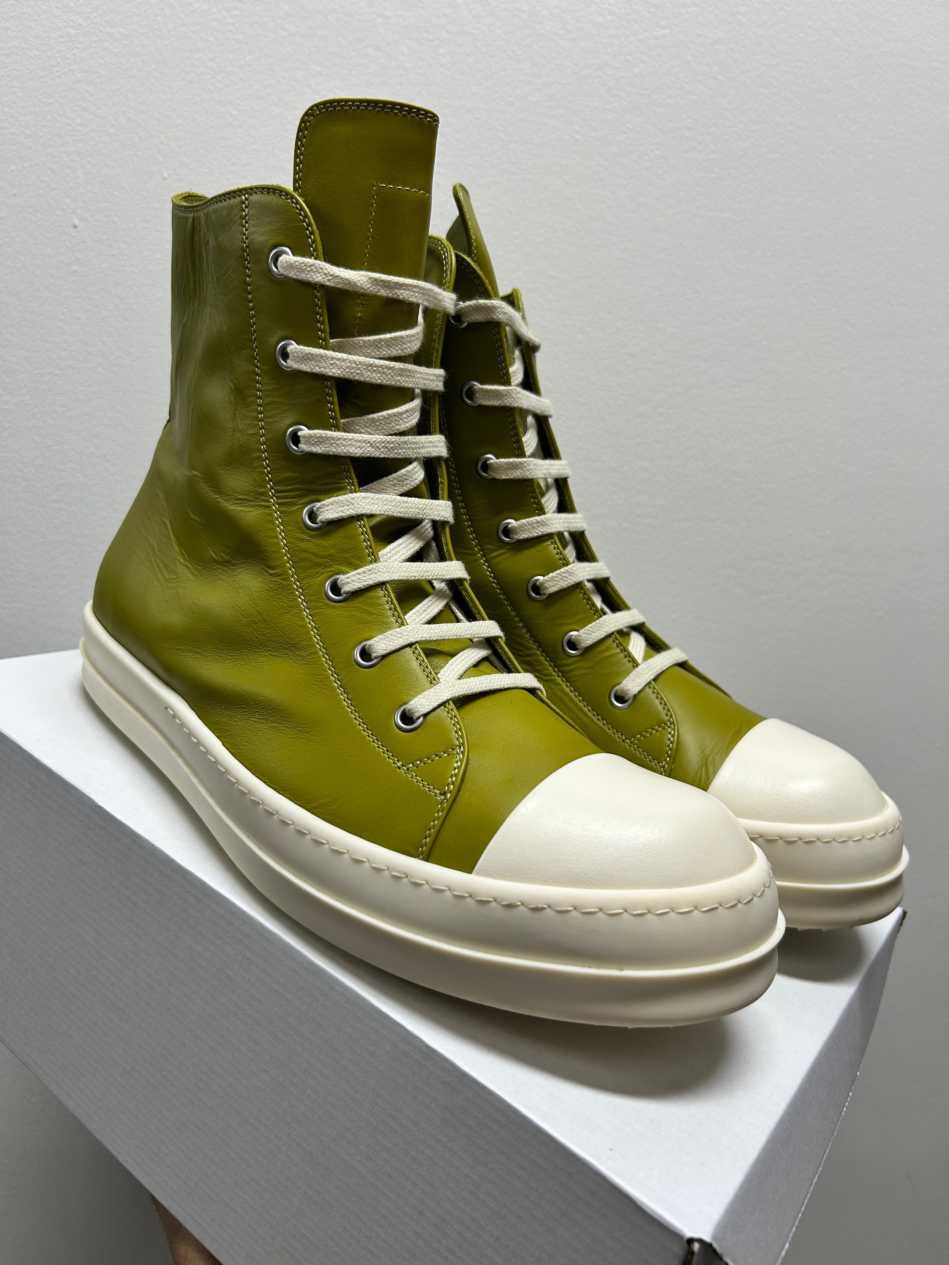 RICK OWENS RAMONE HIGH MOSS LEATHER