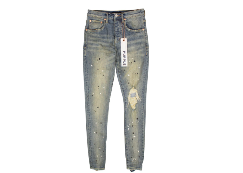 Purple Brand paint splatter jeans