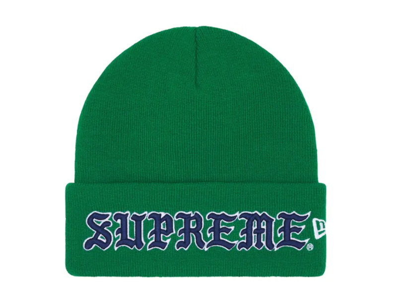 Supreme New Era Old English Beanie Green