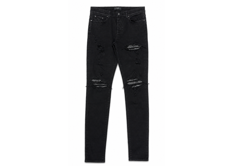 Amiri MX1 Bandana Jeans in Black