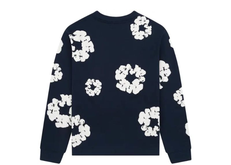 Denim Tears Long-Sleeve Wreath Tee Navy (BACK 2 SCHOOL STEAL)