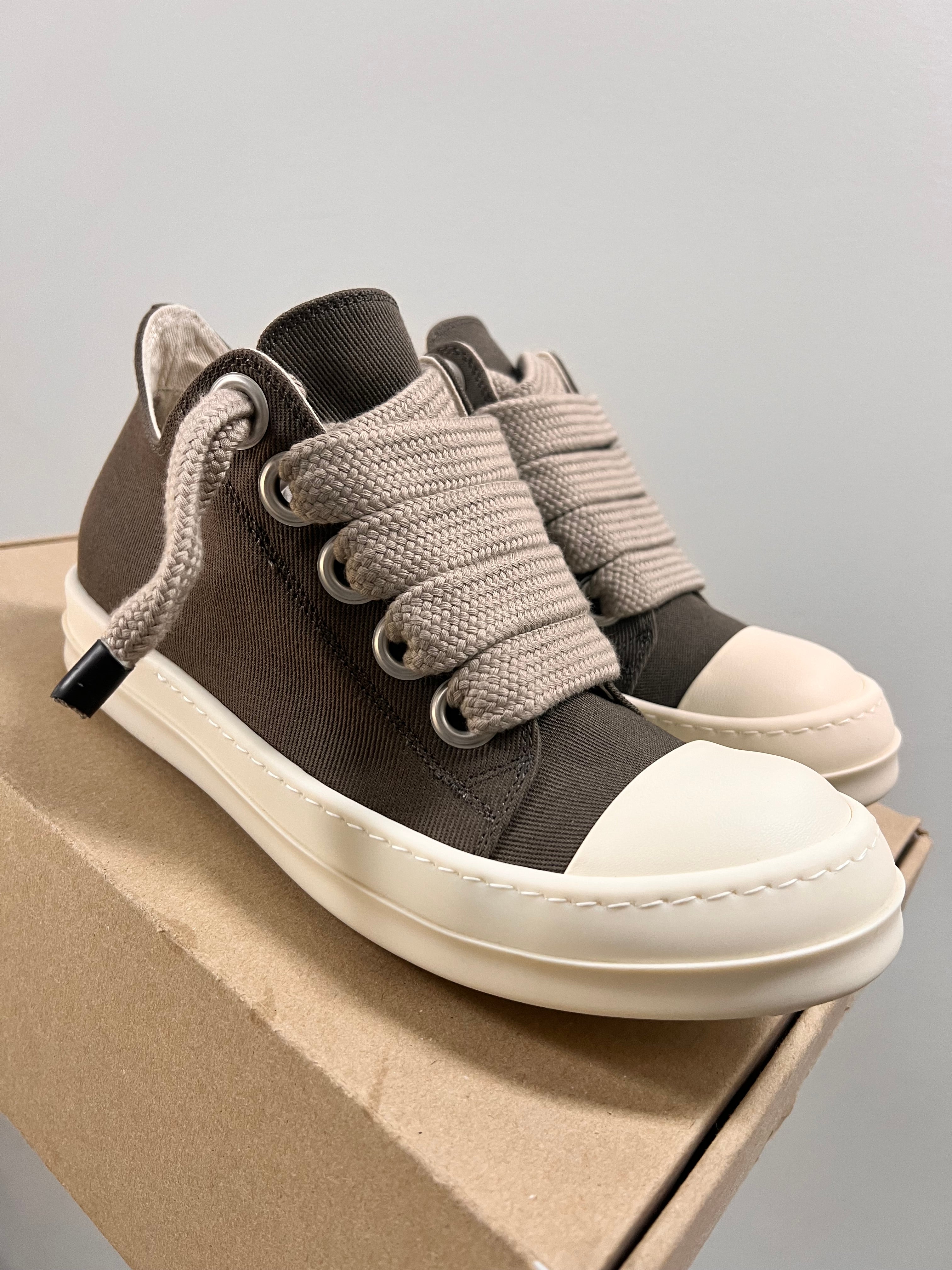 Rick Owens DRKSHDW Low Sneaks Dust Cotton Canvas