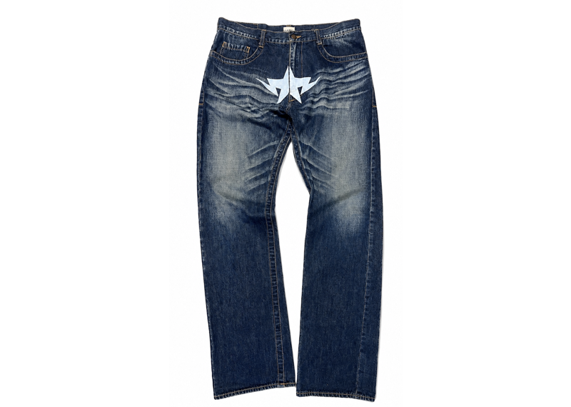 BAPE PRINT STA LOOSE FIR DENIM JEANS