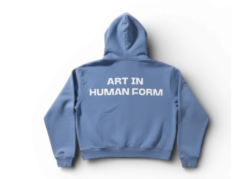 BORN AGAIN BLUE ZIP UP ART IN HUMAN FORM