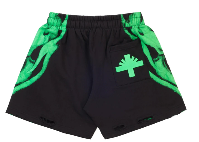 Vertabrae C4 Skull Shorts Green