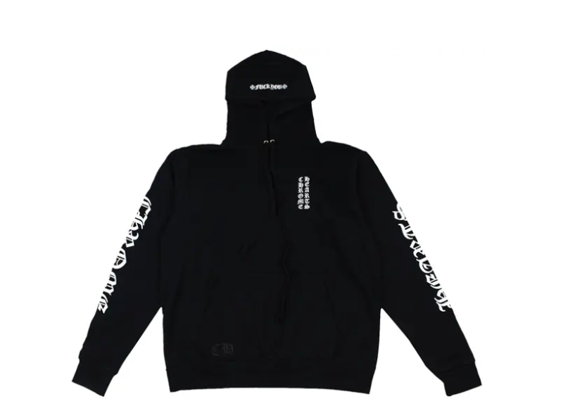 Chrome Hearts Letters Sleeve Pullover Hoodie Black/White