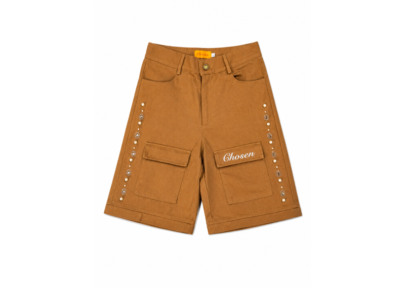 CHOSEN BROWN CARGO SPLIT PANT SHORTS