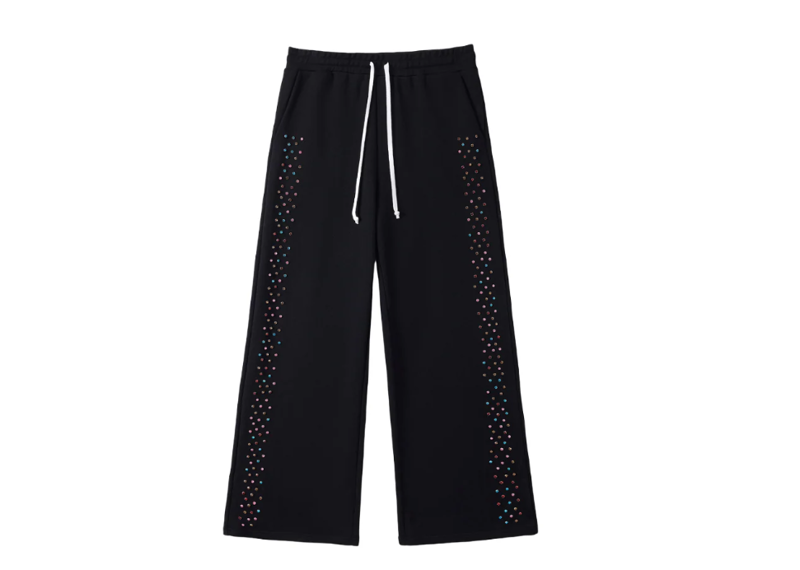 AZVA| CRYSTAL CACTUS SWEATPANTS BLACK