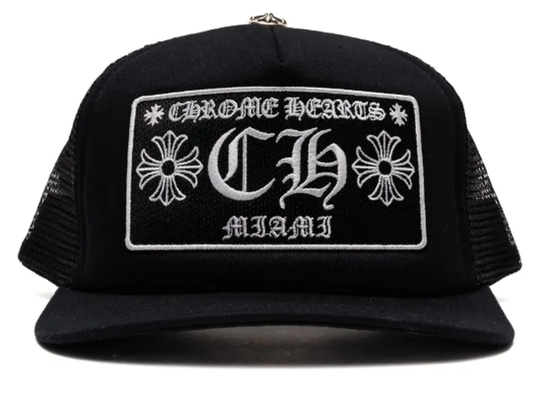 Miami Exclusive CH Patch Trucker Hat Black White
