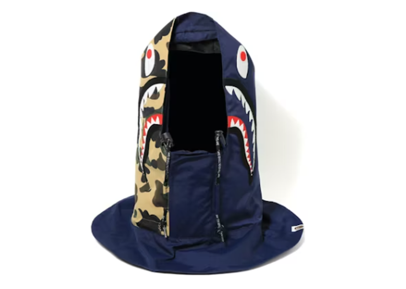 BAPE 1st Camo Shark Hoodie Mask Yellow/Navy