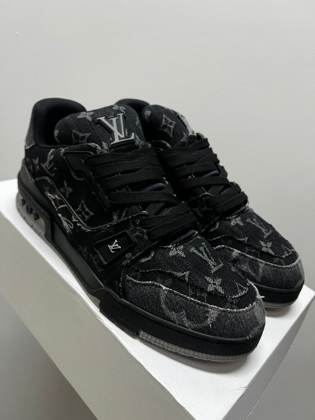 Louis Vuitton LV Trainer Black Monogram Denim