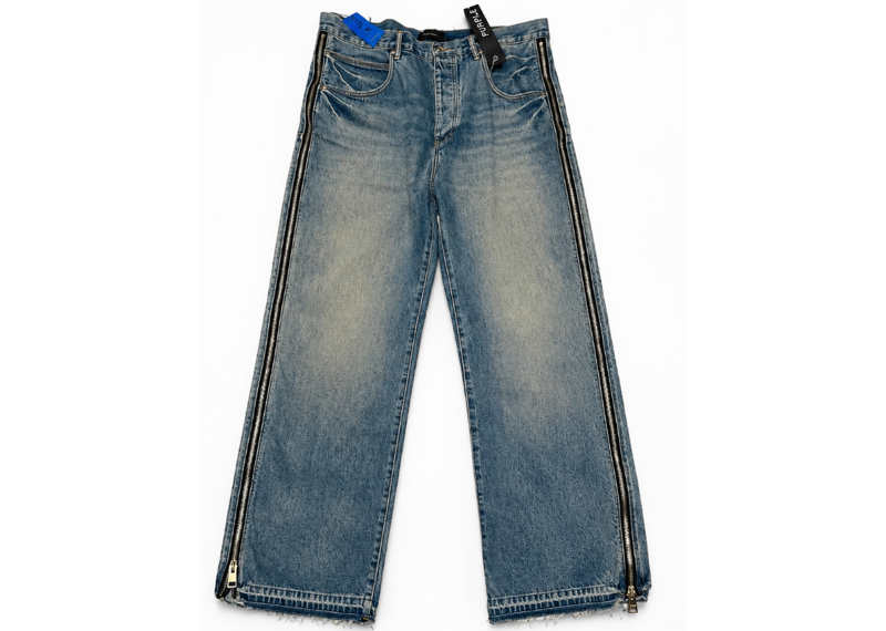 PURPLE BRAND Full Side Zip Skinny Jeans Indigo