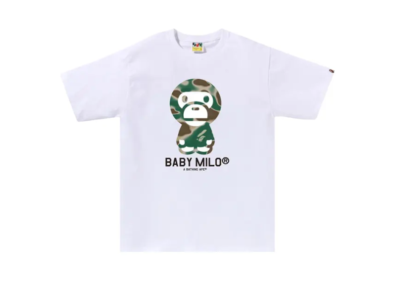 BAPE Liquid Camo Baby Milo Tee White/Olive Drab