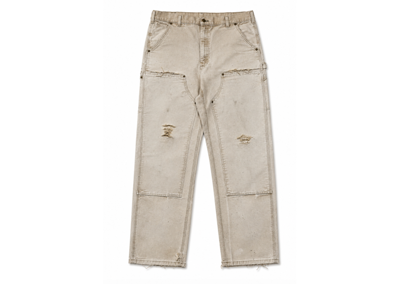 Carhartt Distressed Beige Carpenter Work Pants