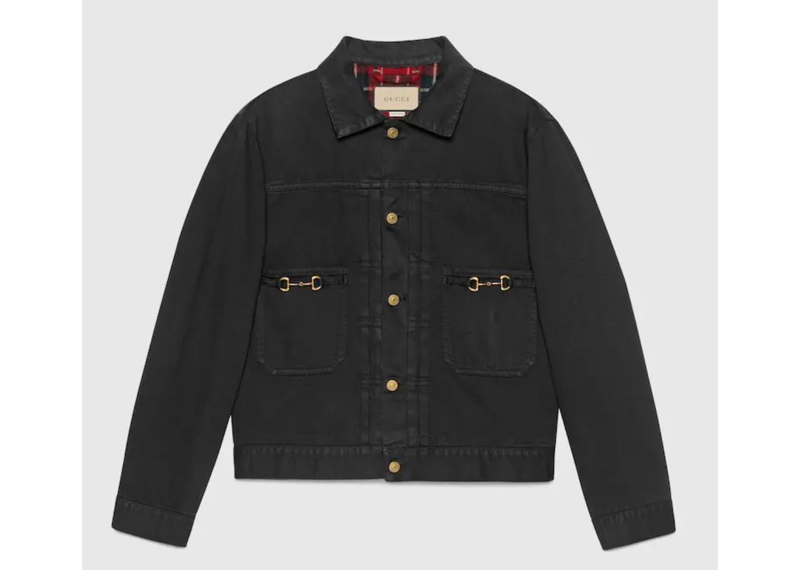 Gucci denim jacket with horsebits