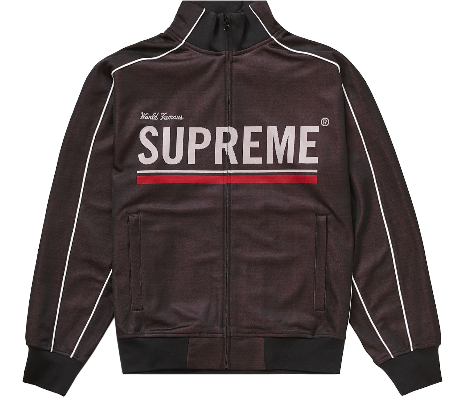 Supreme World Famous Jacquard Track Jacket Black