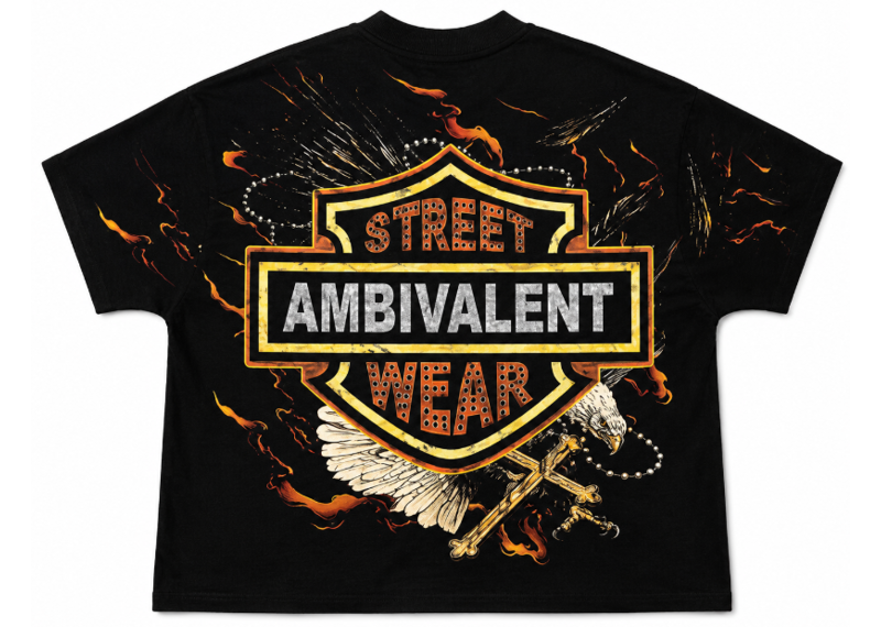 Ambivalent Streetwear Western Rhinestone Tee Black