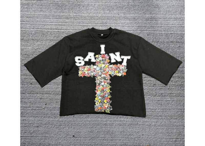 FOREVER SAINT v1 ONYX PINNED SAINT  CROPPED BOX TEE
