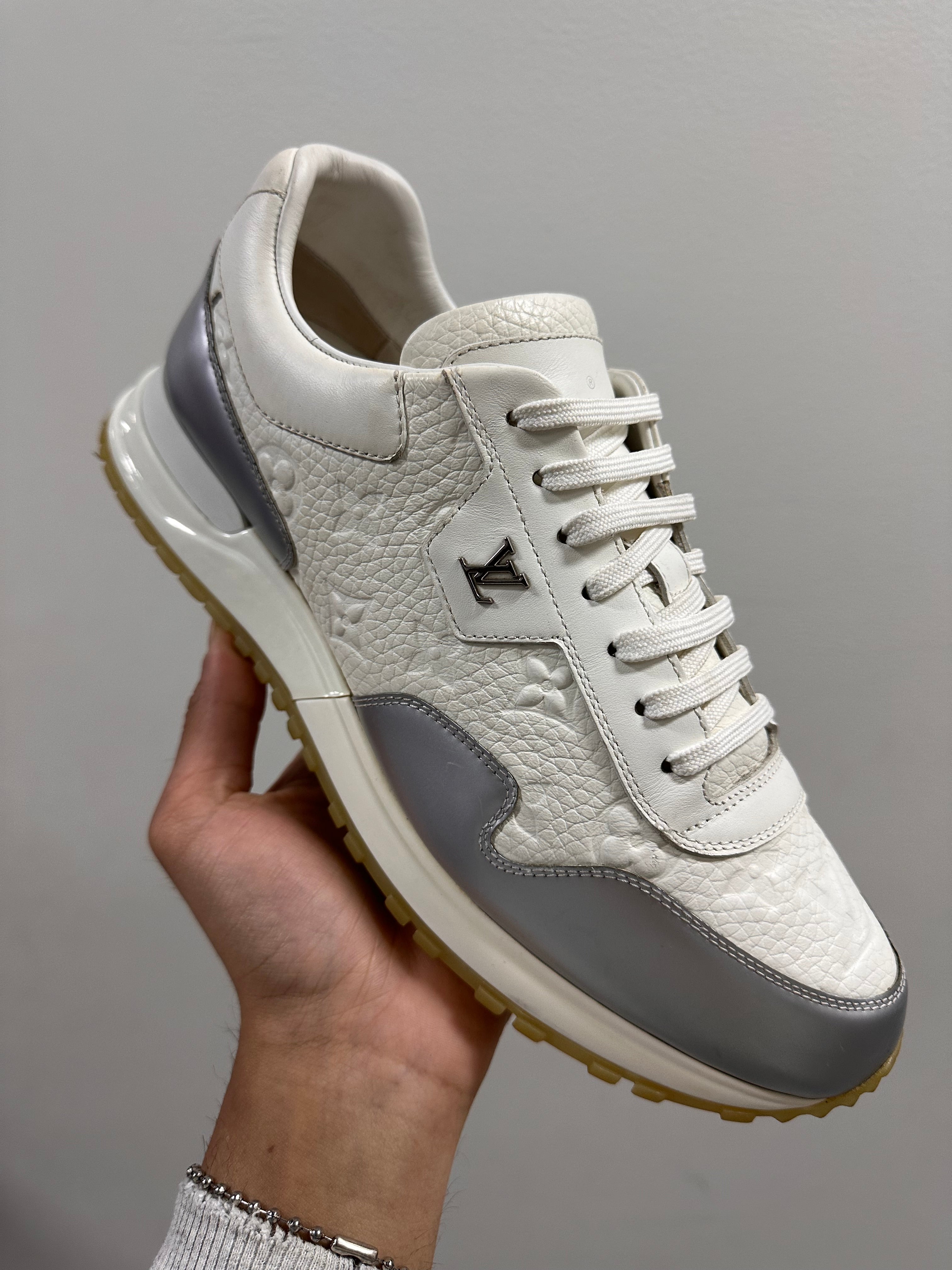 LOUIS VUITTON Run Away Sneakers White Monogram with Silver