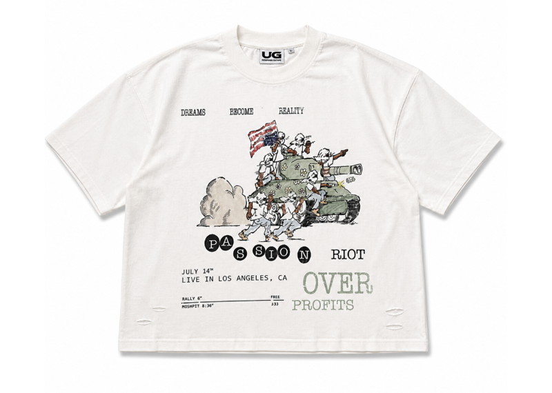 UTOPIAN GARMENTS CREAM PASSION OVER PROFITS TEE