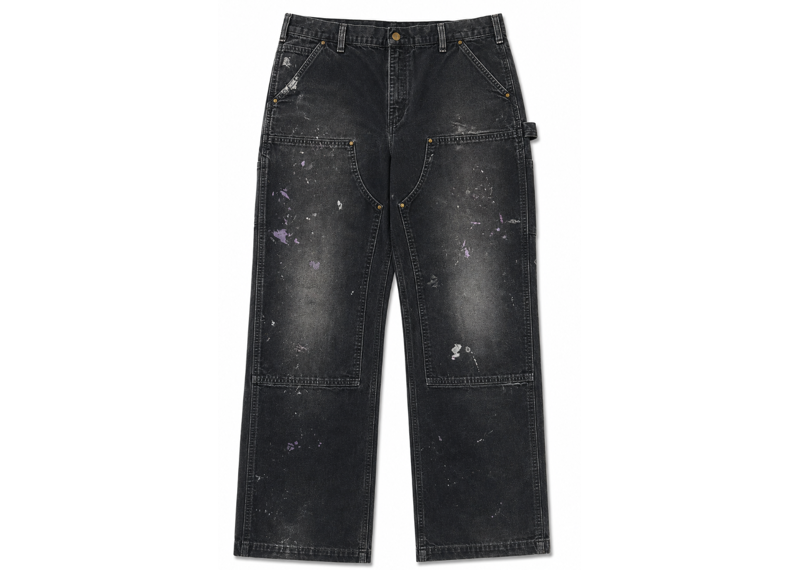 CARHARTT VINTAGE DOUBLE KNEE BLACK PAINT SPLATTER