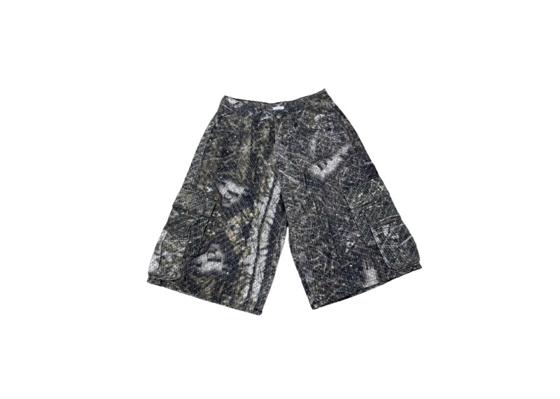 Profit Minded Camo Rhinestone Jorts