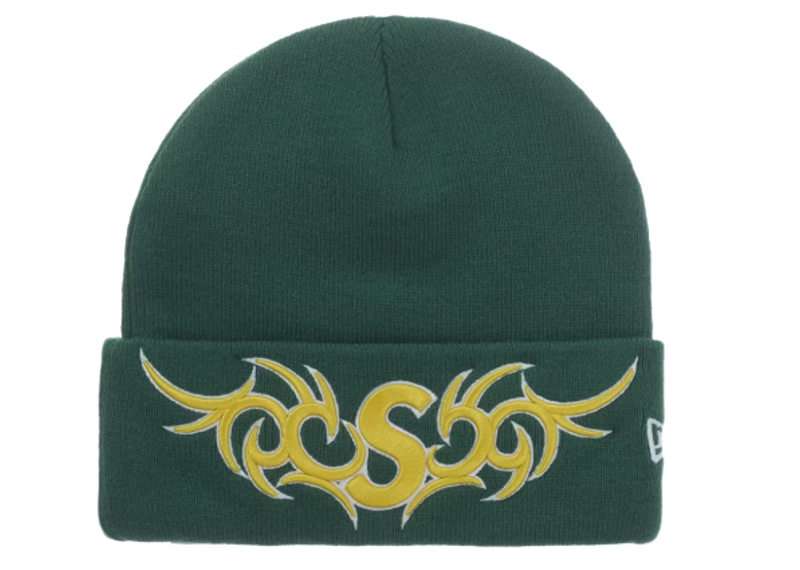 Supreme New Era Tribal S Logo Beanie Green