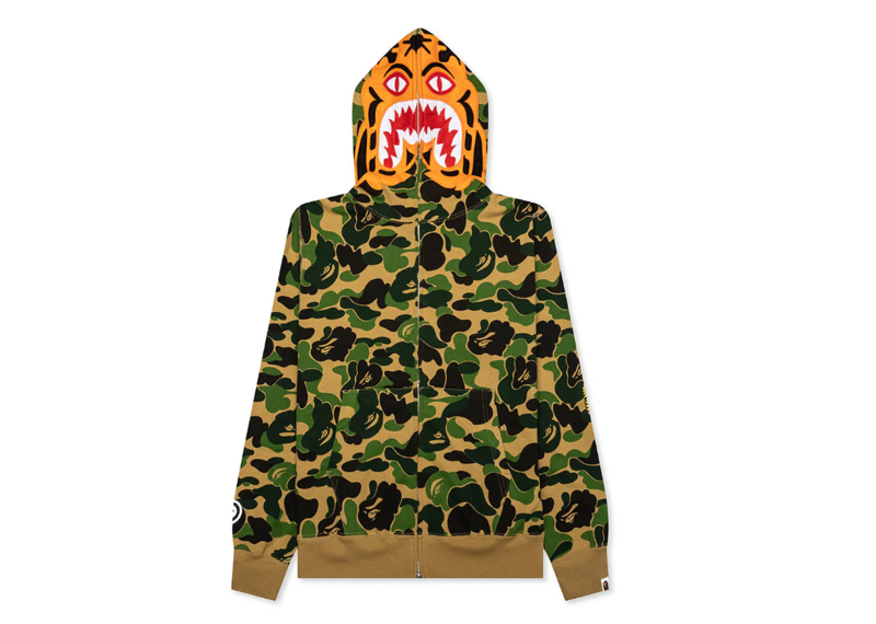 A Bathing Ape Abc Camo Tiger Full Zip Hoodie - Green