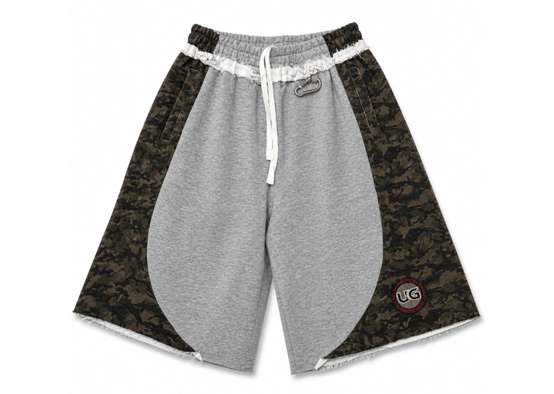UTOPIAN GARMENTS GREY CAMO SWEAT SHORTS
