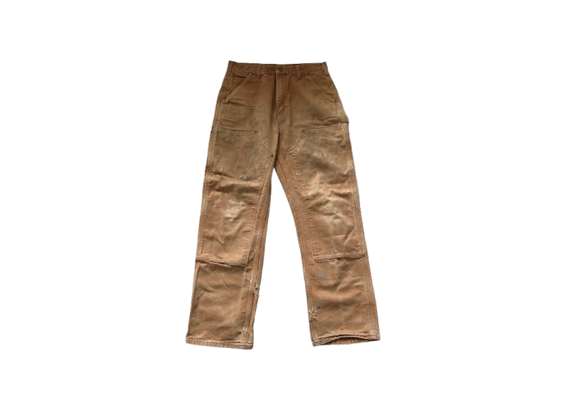 VINTAGE CARHARTT DOUBLE KNEE JEANS CREAM BROWN