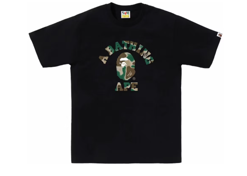 BAPE Liquid Camo College Tee Black/Olivedrab