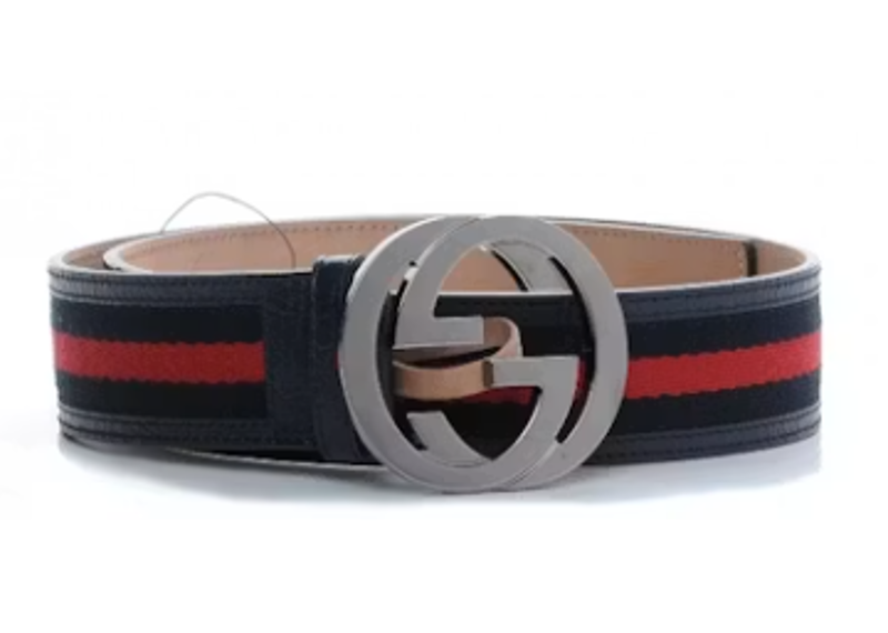 Gucci Interlocking G Belt Web Navy Blue/Red
