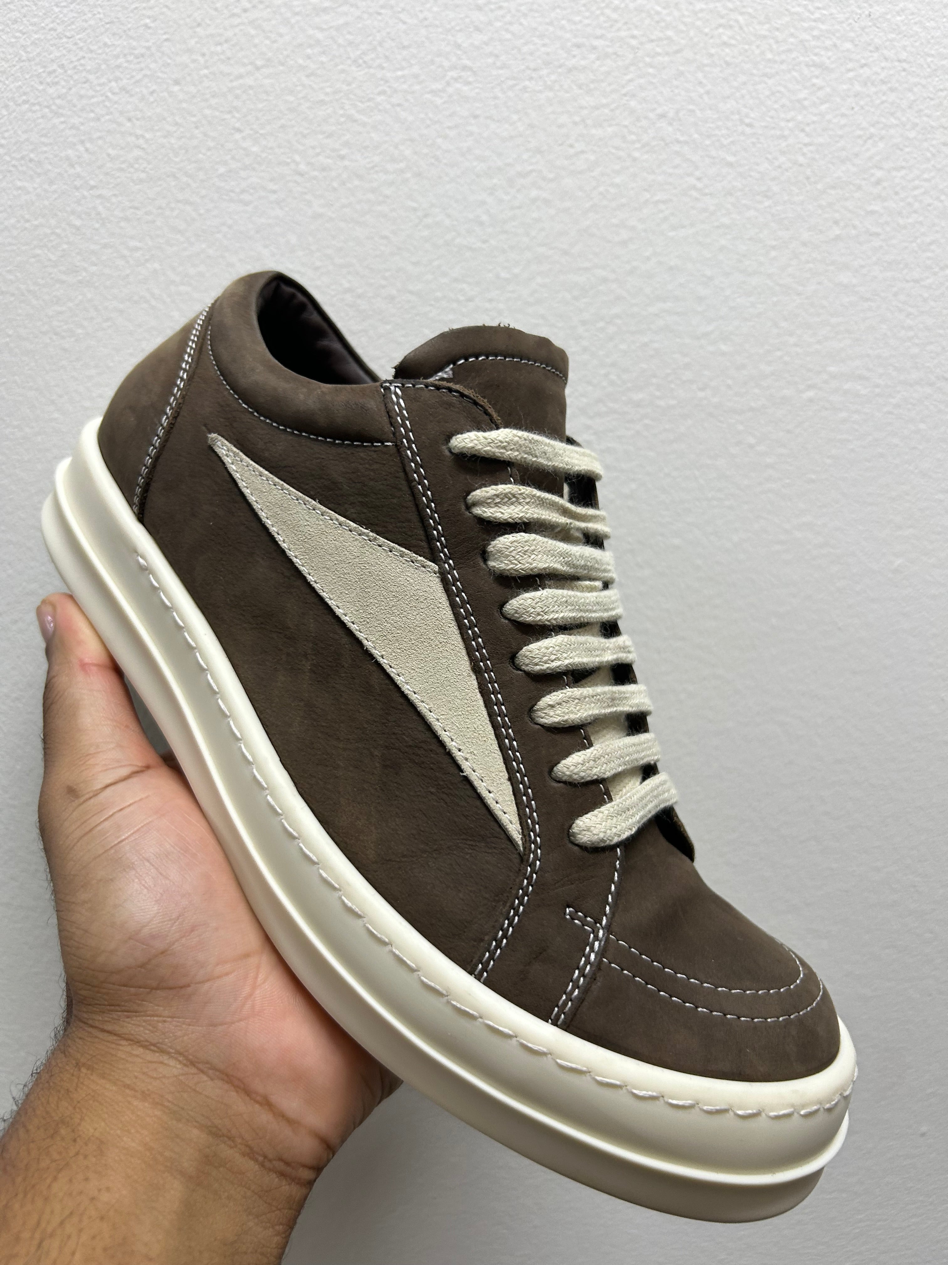 RICK OWENS VANS VINTAGE SNEAKERS SADDLE MILK