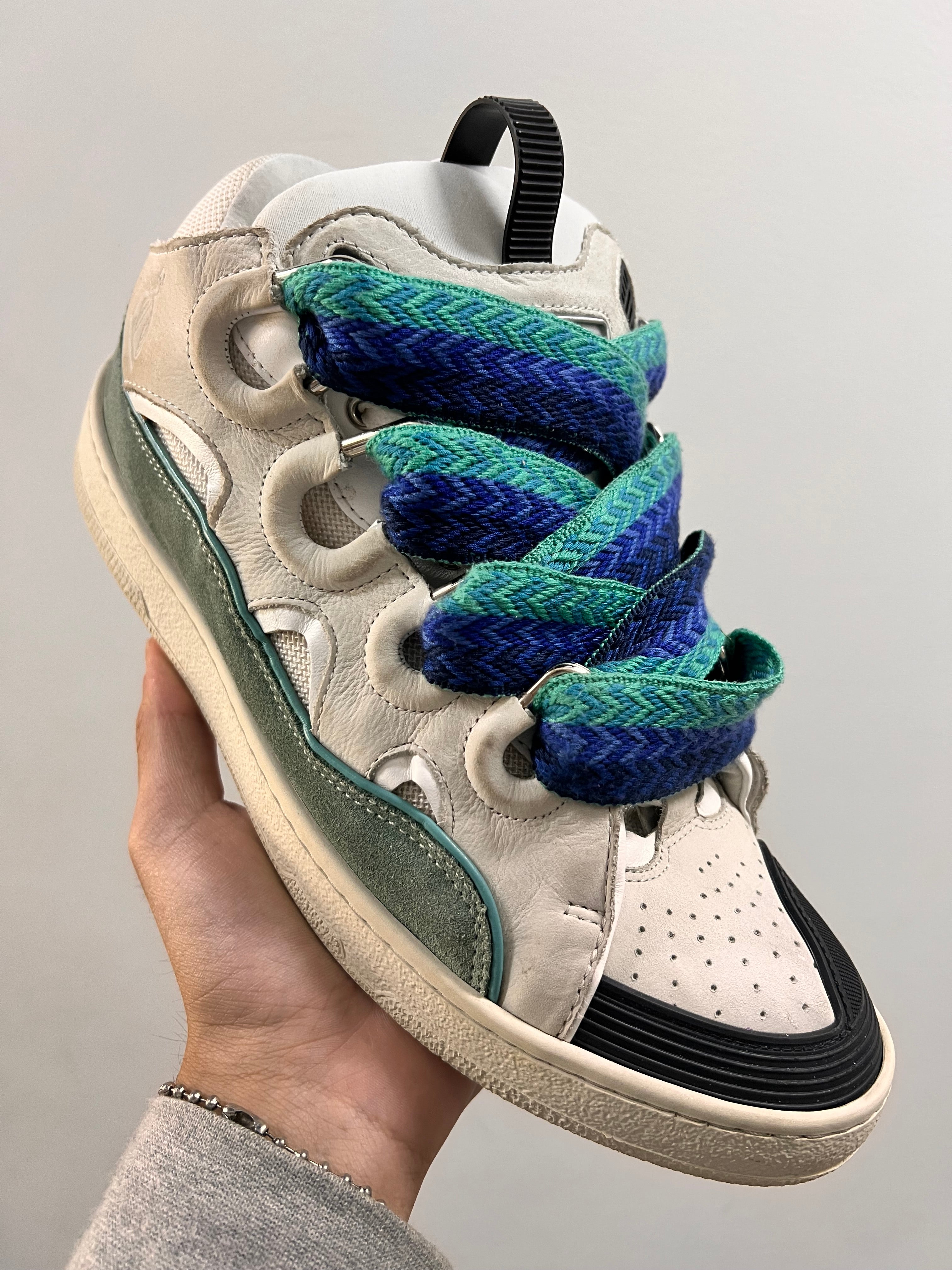 Lanvin Curb Sneaker White Blue