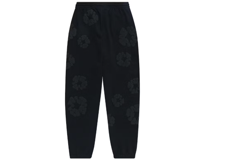 Denim Tears Cotton Wreath Sweatpants Black Monochrome