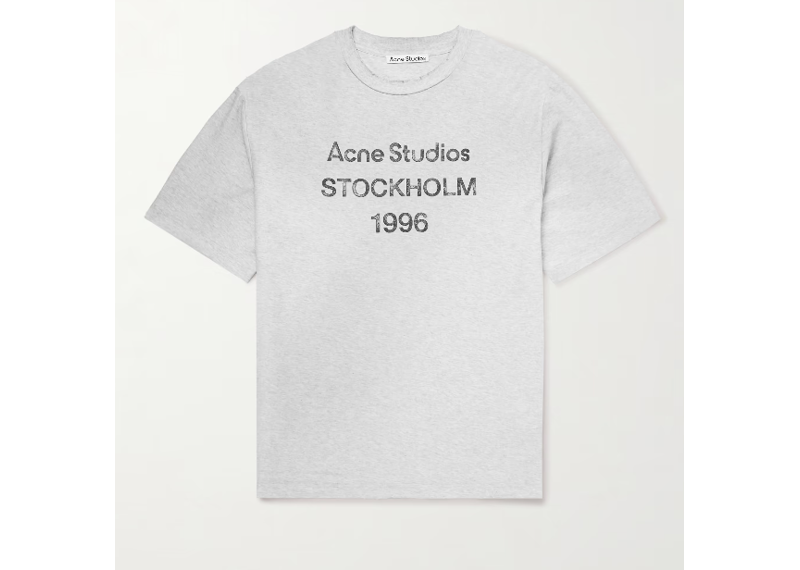 ACNE STUDIOS Exford Distressed Logo-Print Organic Cotton-Jersey T-Shirt