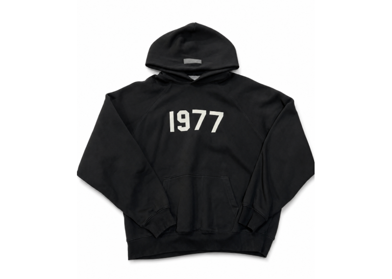 ESSENTIALS 1977 BLACK LOGO PULLOVER (PRE-LOVED)