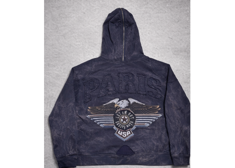 MISERE MODERNE Paris Motocross Riding Hoodie Navy