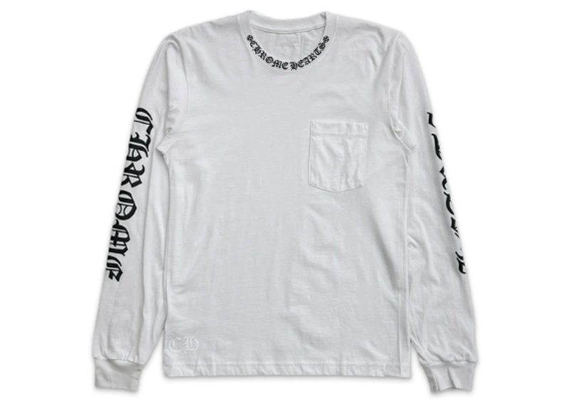 Chrome Hearts Chrome Hearts Neck Logo L/S Tee White